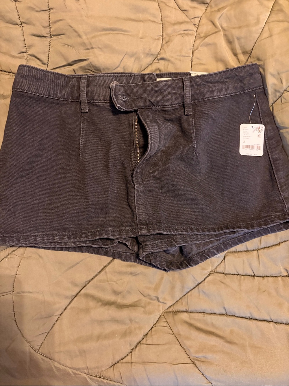 Free People Gallivanting Peekaboo Mini Skort / Skirt, Black NWT